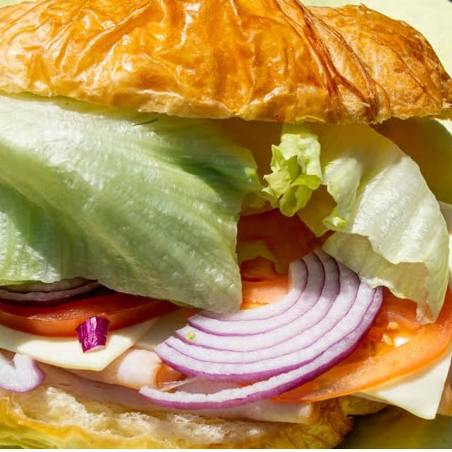 Croissant with Turkey, Avocado, Cheese and Mayo.