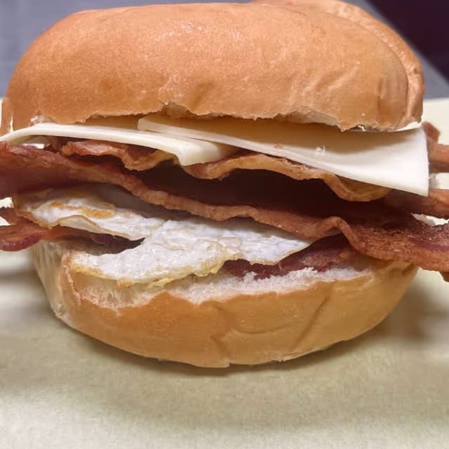 Bagel with Bacon, Egg, Cheese and Mayo.