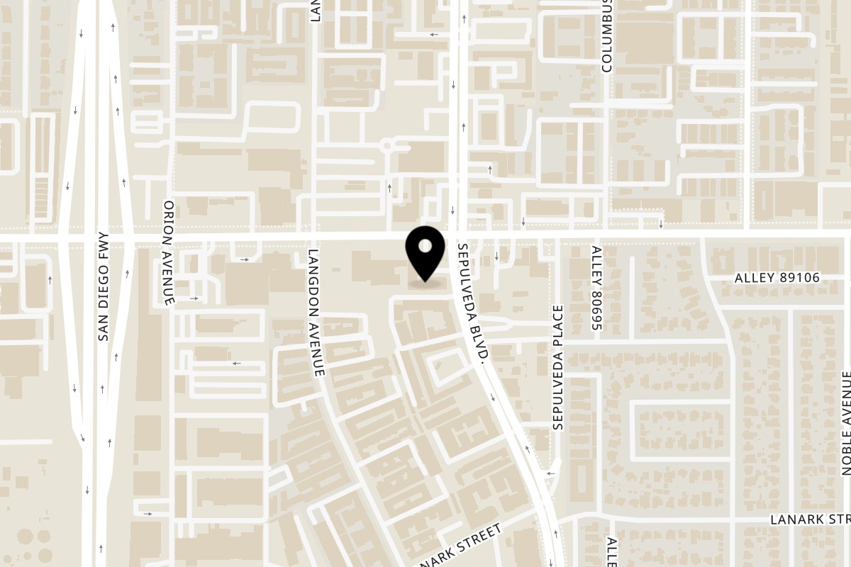 Map showing the location of Good Day Donut on 8245 Sepulveda Blvd in Panorama City